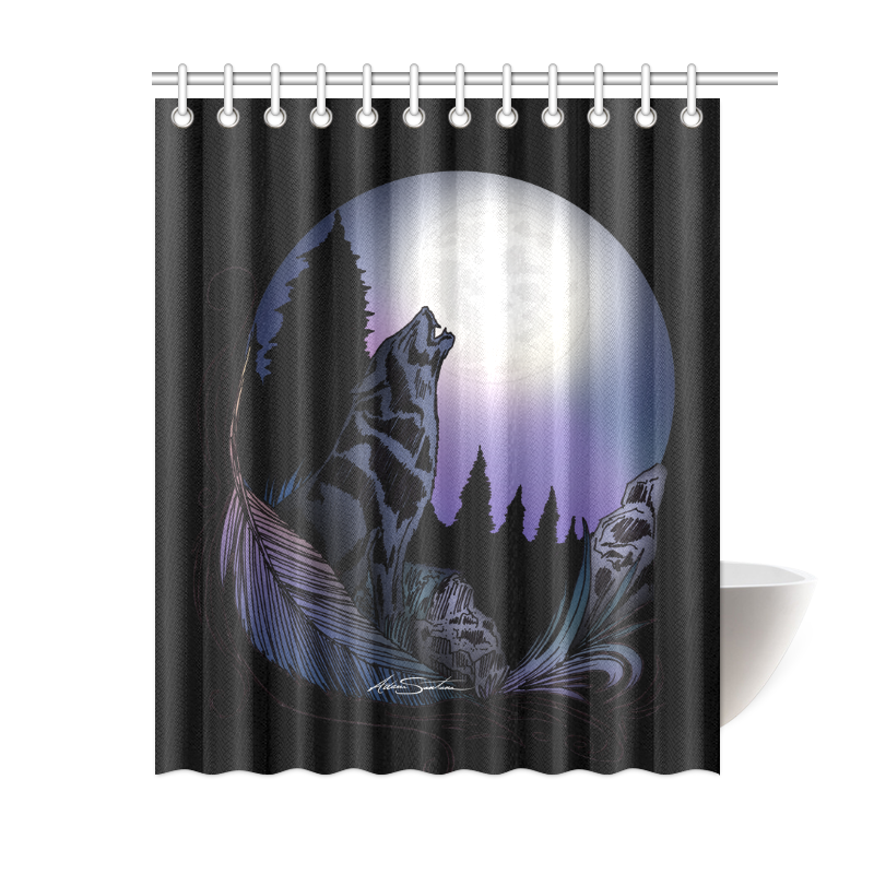 Howling Wolf Shower Curtain 60"x72"