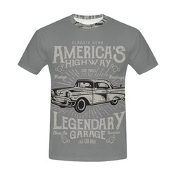 America's  Highway Grey All Over Print T-Shirt for Men (USA Size) (Model T40)