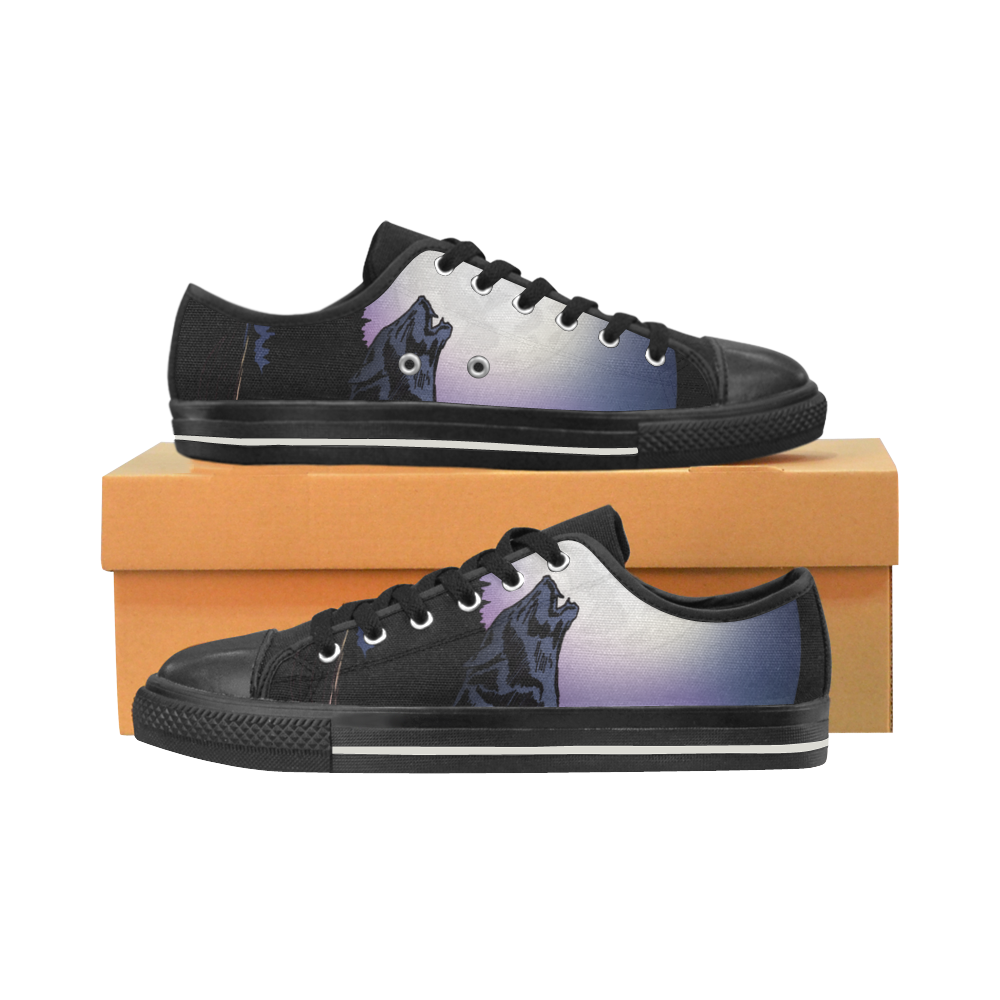 Howling Wolf Women's Classic Canvas Shoes (Model 018)