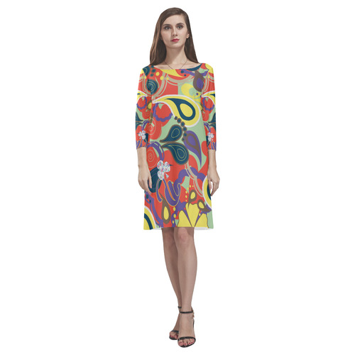 Words of Summer Paisley Rhea Loose Round Neck Dress(Model D22)