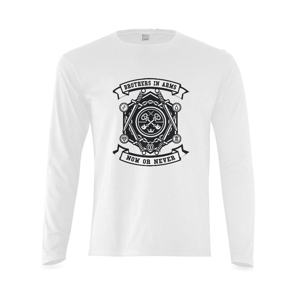 Keys White Sunny Men's T-shirt (long-sleeve) (Model T08)