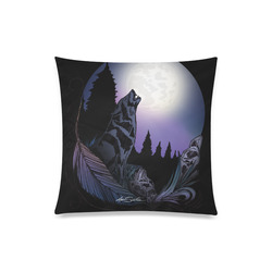 Howling Wolf Custom Zippered Pillow Case 20"x20"(Twin Sides)