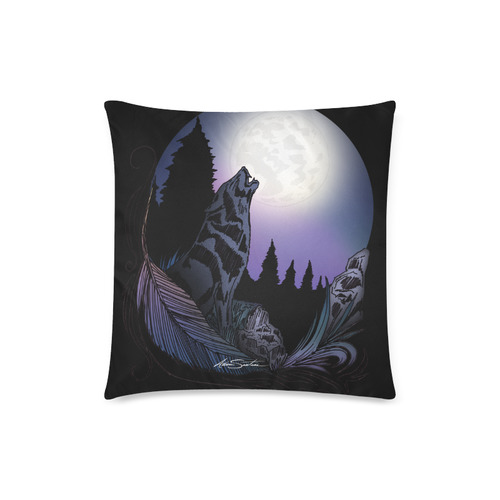 Howling Wolf Custom Zippered Pillow Case 18"x18"(Twin Sides)