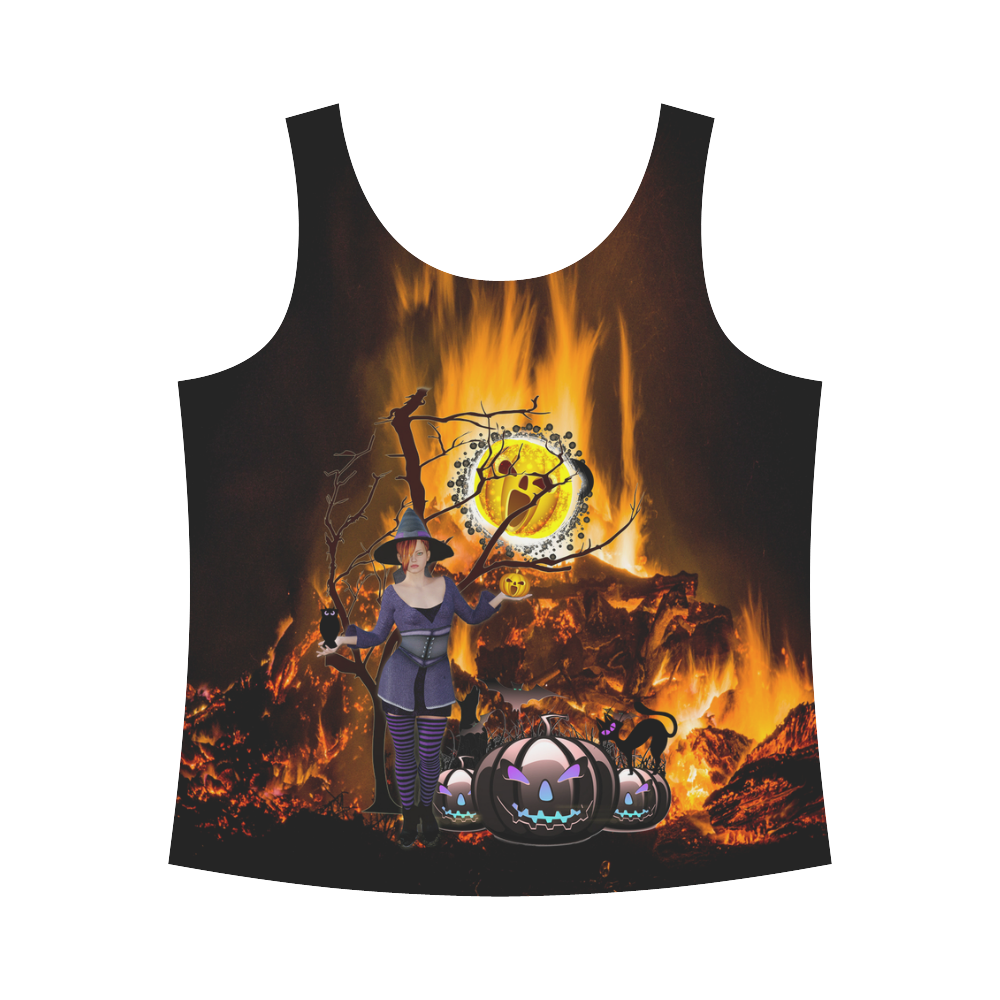 halloween mom on fire All Over Print Tank Top for Women (Model T43)