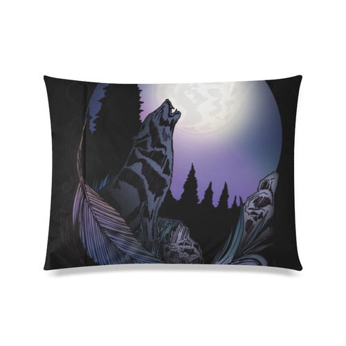 Howling Wolf Custom Zippered Pillow Case 20"x26"(Twin Sides)