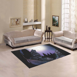 Howling Wolf Area Rug 5'3''x4'