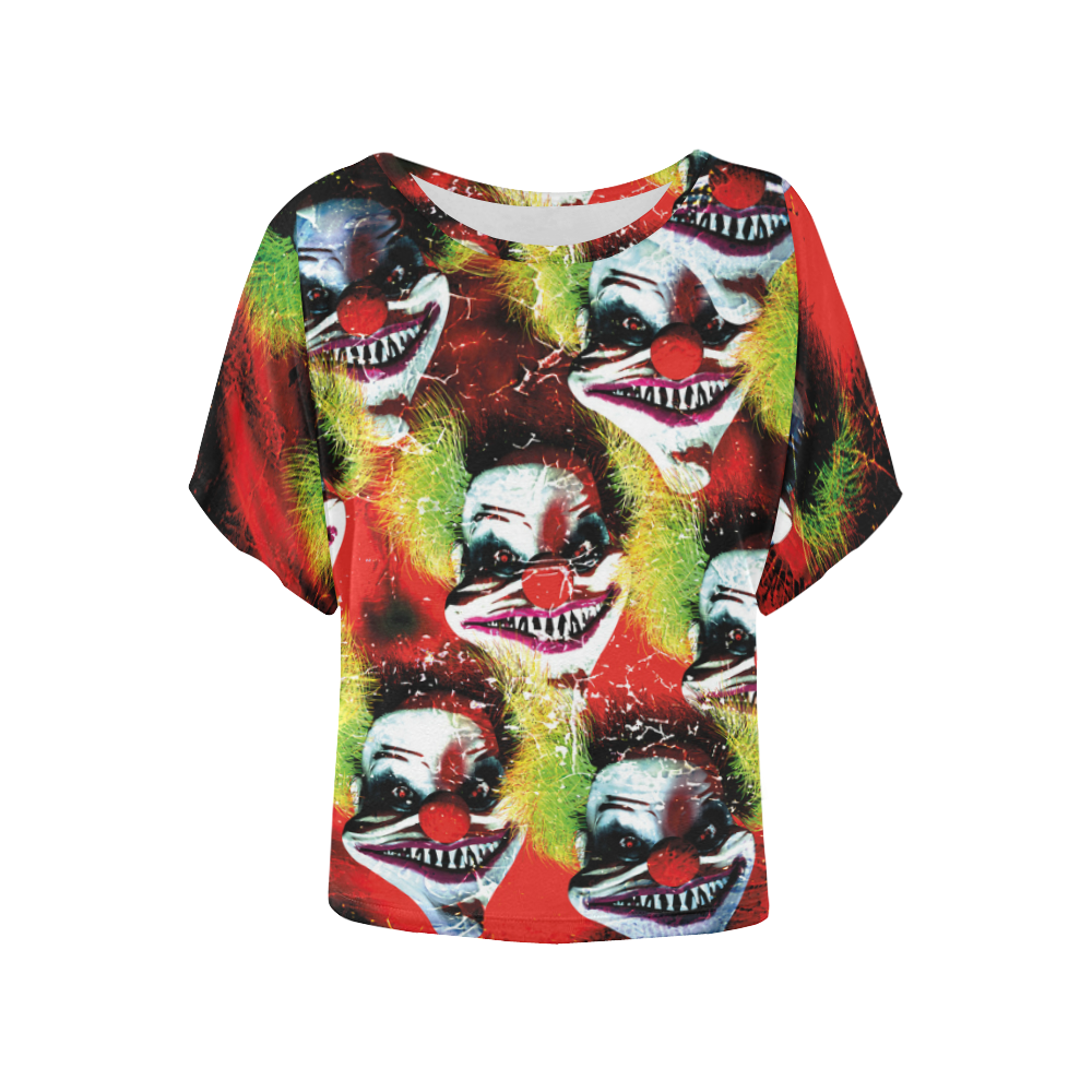 horrorclown Women's Batwing-Sleeved Blouse T shirt (Model T44)