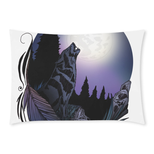 Howling Wolf Custom Rectangle Pillow Case 20x30 (One Side)