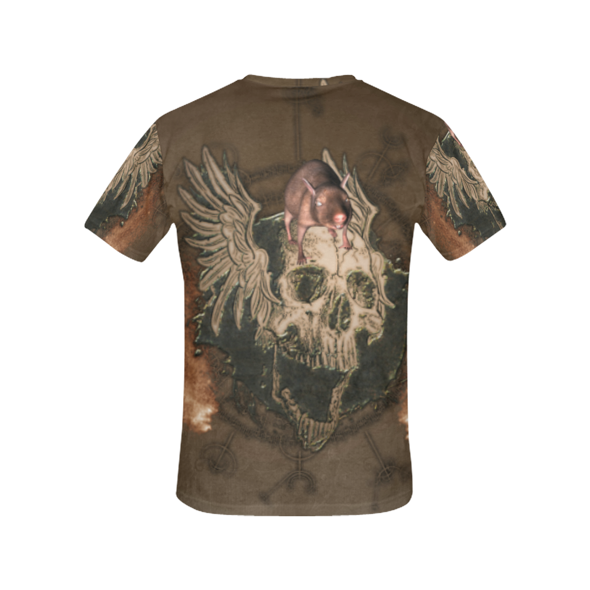 Awesome skull with rat All Over Print T-Shirt for Women (USA Size) (Model T40)