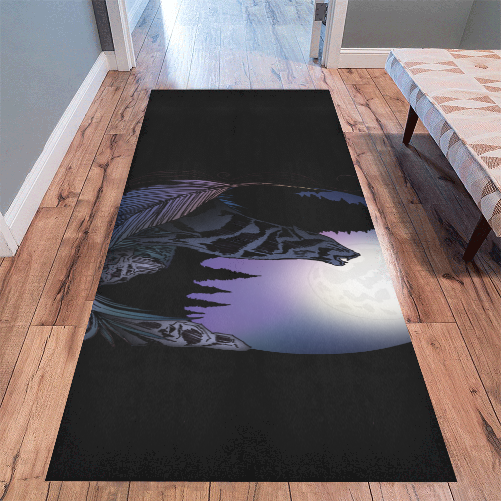 Howling Wolf Area Rug 9'6''x3'3''