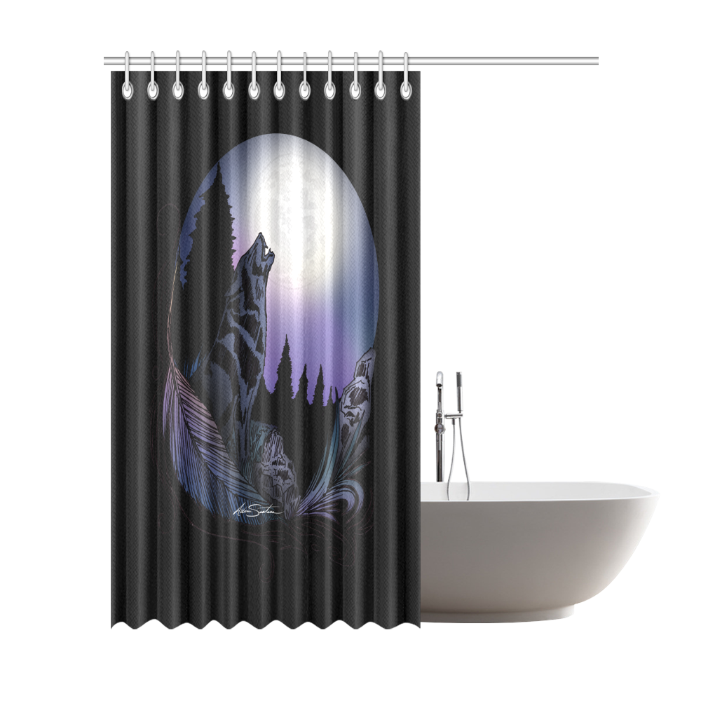Howling Wolf Shower Curtain 72"x84"