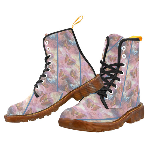 Two Tone Pastel Monarch Striped Martin Boots Martin Boots For Women Model 1203H