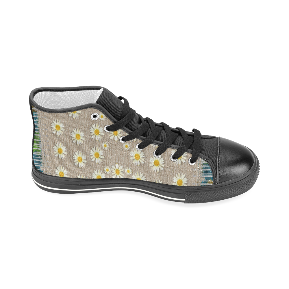 Star fall of fantasy flowers on pearl lace Men’s Classic High Top Canvas Shoes (Model 017)