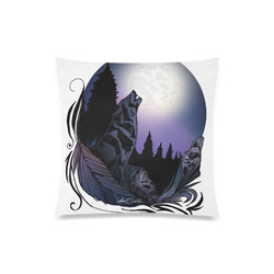 Howling Wolf Custom Zippered Pillow Case 20"x20"(One Side)