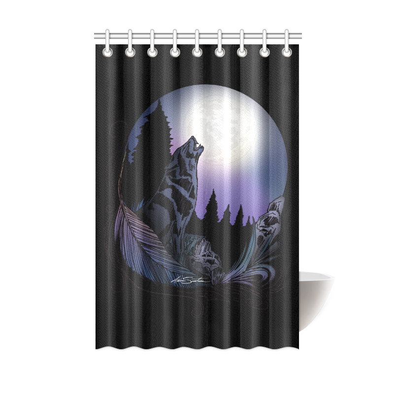 Howling Wolf Shower Curtain 48"x72"