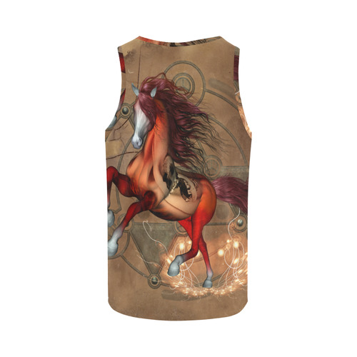 Wonderful horse with skull, red colors All Over Print Tank Top for Women (Model T43)