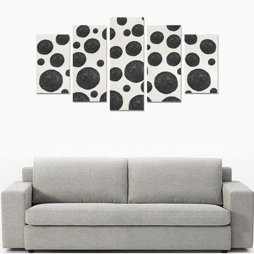 Coral Dots Canvas Print Sets A (No Frame)