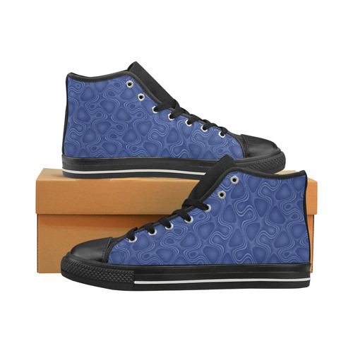 Blue Wiggle Women's Classic High Top Canvas Shoes (Model 017)