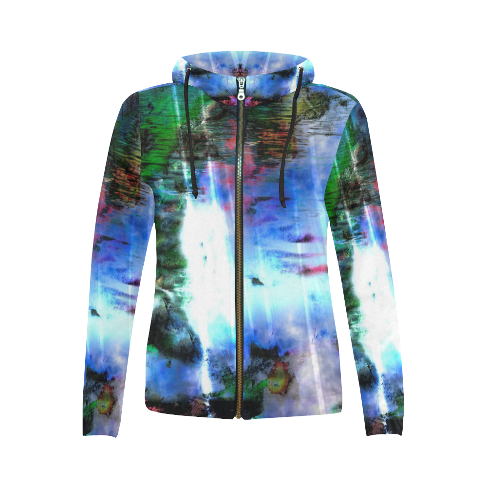 Watercolor Fall - Jera Nour All Over Print Full Zip Hoodie for Women (Model H14)