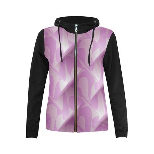 Subtle Light Purple Cubik - Jera Nour All Over Print Full Zip Hoodie for Women (Model H14)