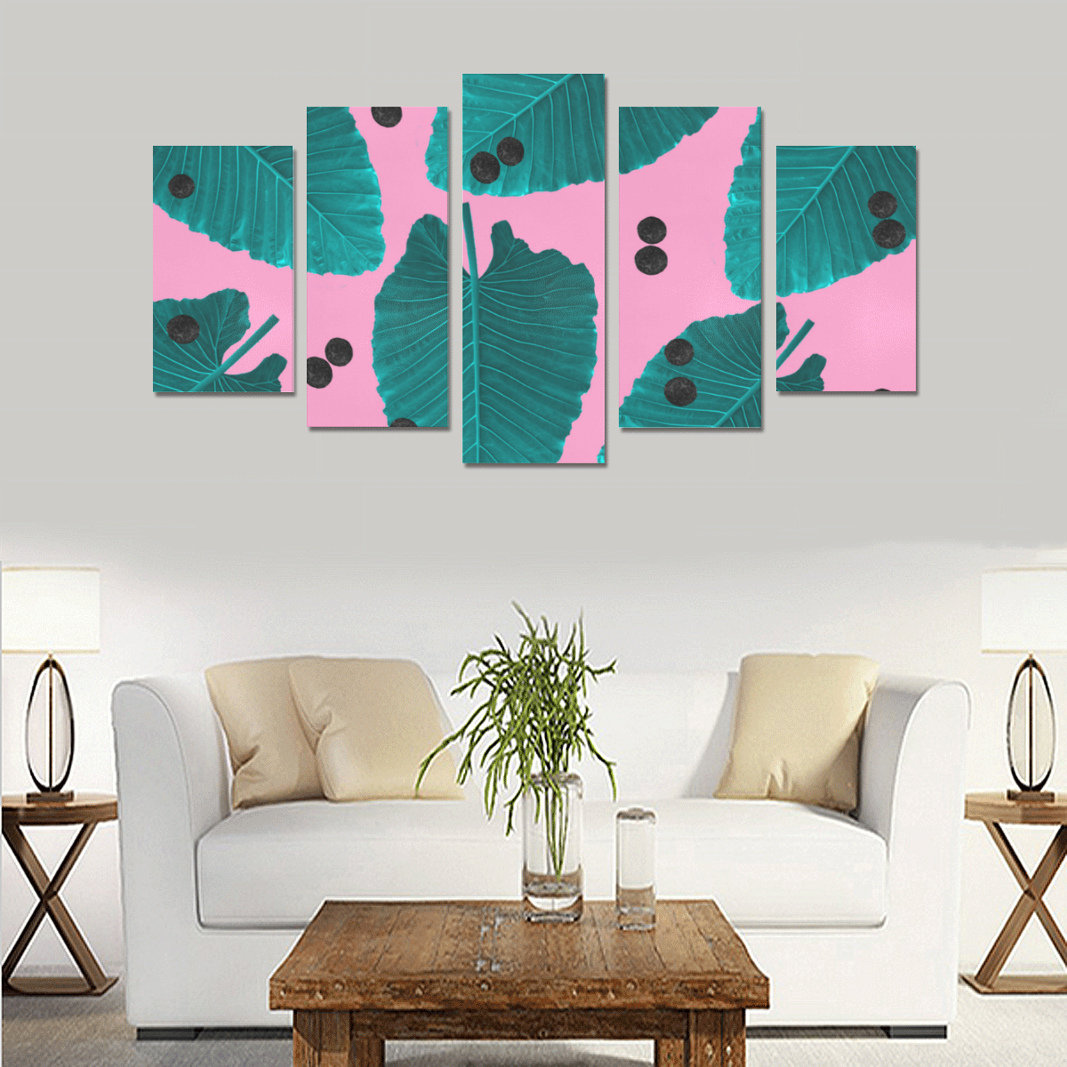 Tropical Pink Canvas Print Sets A (No Frame)