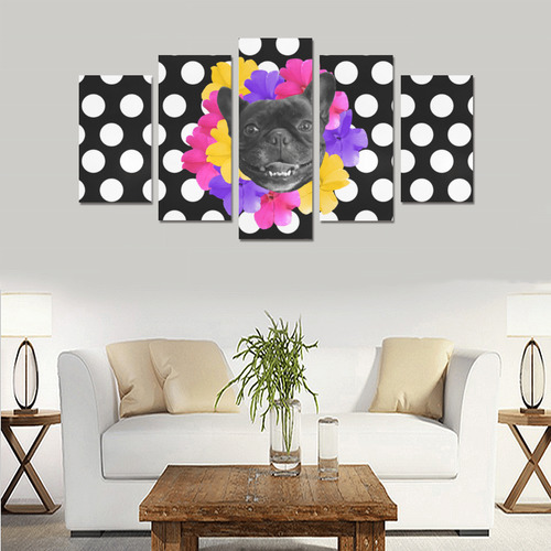 Pansy Frenchie Canvas Print Sets A (No Frame)