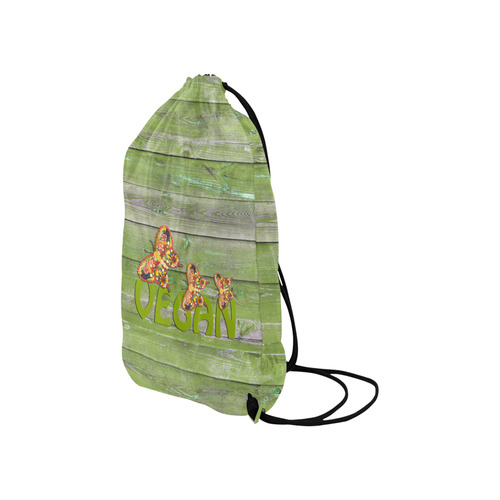 Vegan Love Life Butterflies Small Drawstring Bag Model 1604 (Twin Sides) 11"(W) * 17.7"(H)