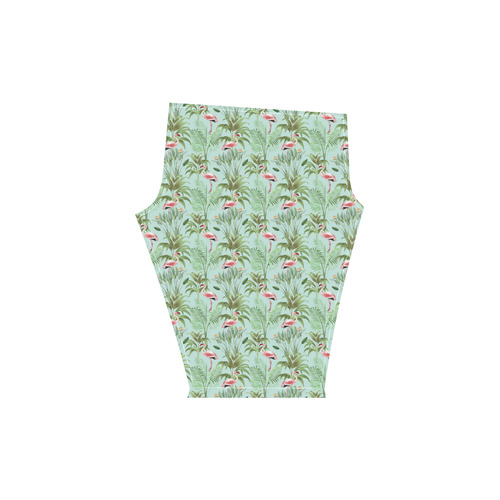 Tropical Flamingo Pattern II Women's Low Rise Capri Leggings (Invisible Stitch) (Model L08)