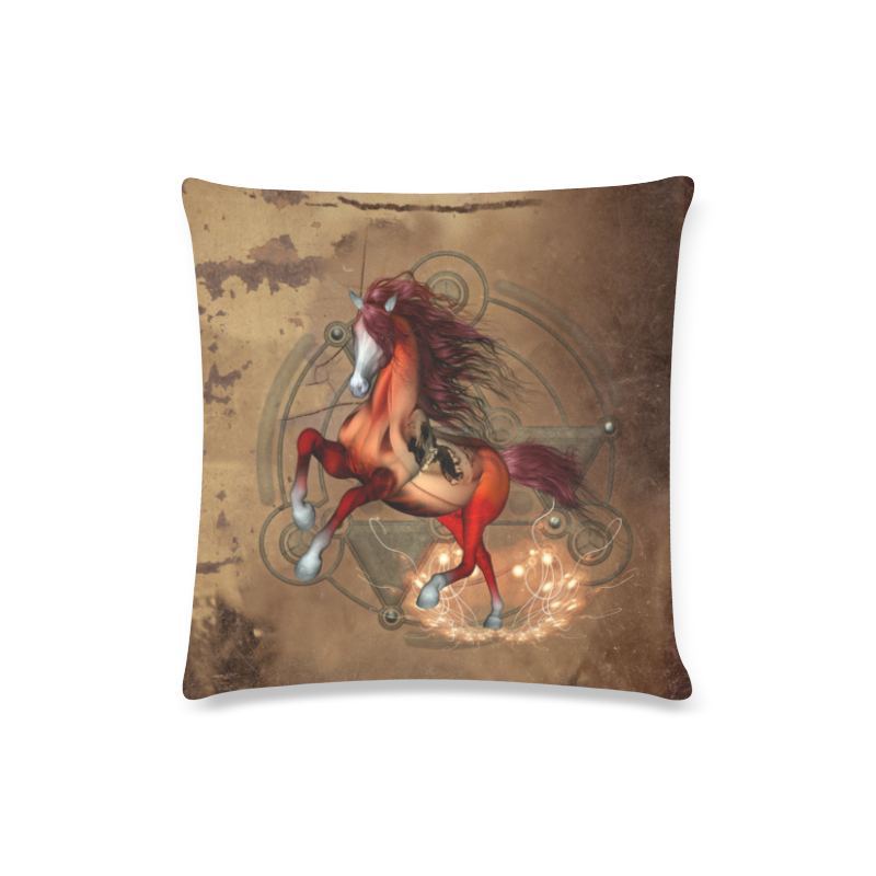 Wonderful horse with skull, red colors Custom Zippered Pillow Case 16"x16"(Twin Sides)