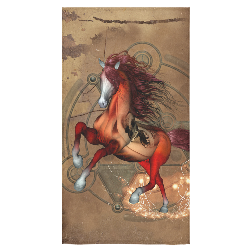 Wonderful horse with skull, red colors Bath Towel 30"x56"