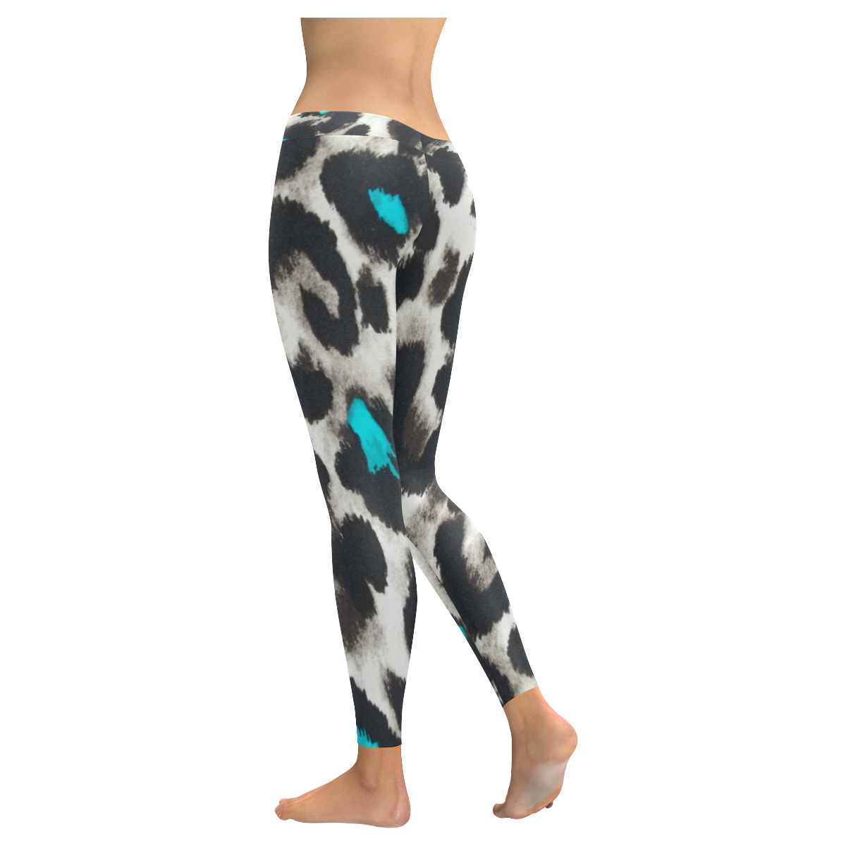 Leopard Women's Low Rise Leggings (Invisible Stitch) (Model L05)