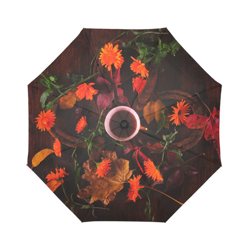 Autumn Coffee and Luck Auto-Foldable Umbrella (Model U04)