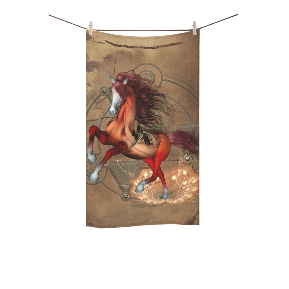 Wonderful horse with skull, red colors Custom Towel 16"x28"