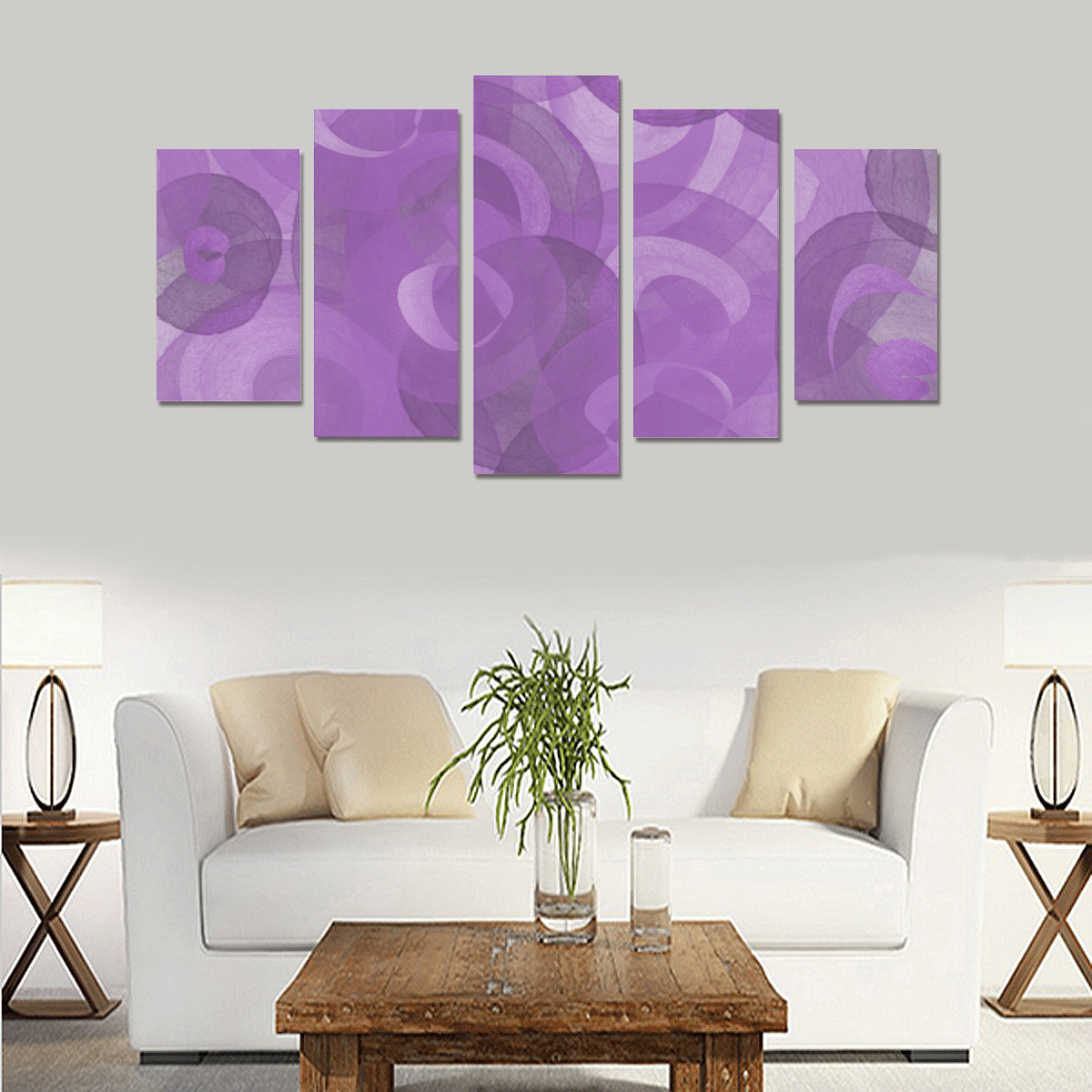 Purple Swirls Canvas Print Sets A (No Frame)