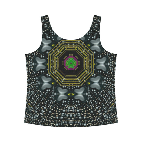 Leaf earth and heart butterflies in the universe All Over Print Tank Top for Women (Model T43)