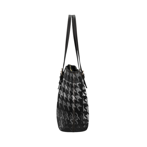 Houndstooth Leather Tote Bag/Small (Model 1651)
