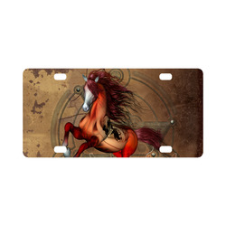Wonderful horse with skull, red colors Classic License Plate