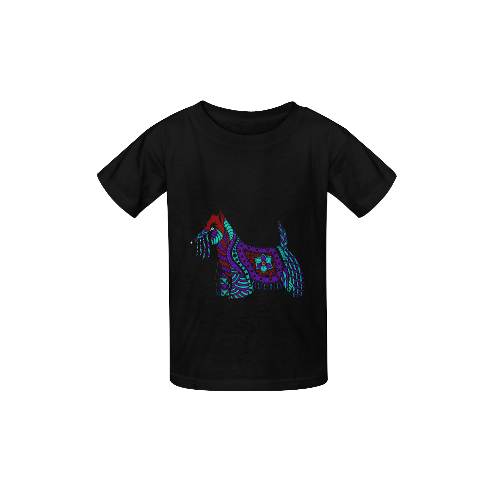 Rainbow Animals - Scottish Terrier Kid's  Classic T-shirt (Model T22)