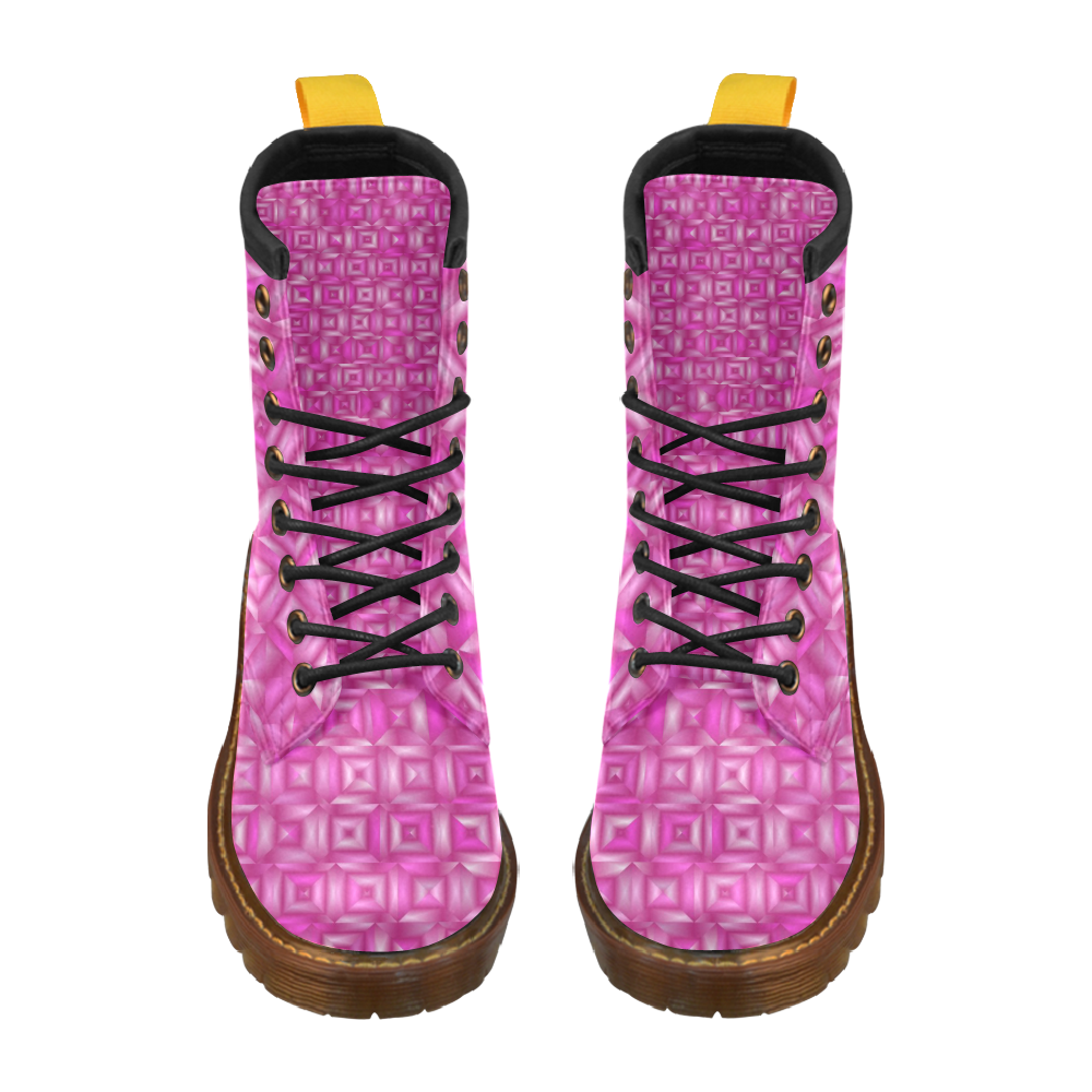classic blocks,pink by FeelGood High Grade PU Leather Martin Boots For Women Model 402H