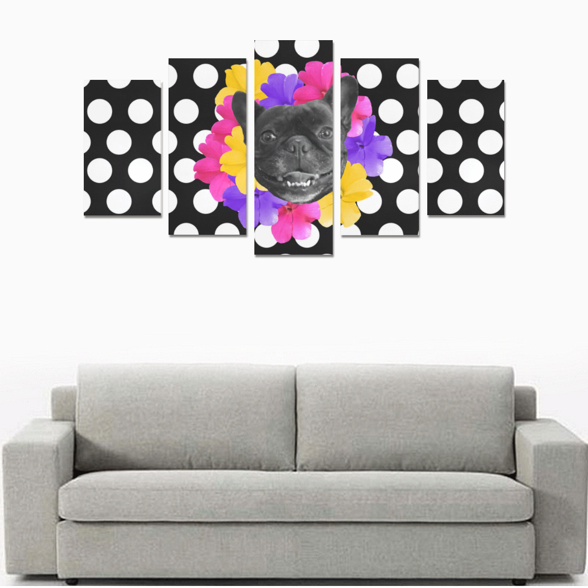 Pansy Frenchie Canvas Print Sets A (No Frame)