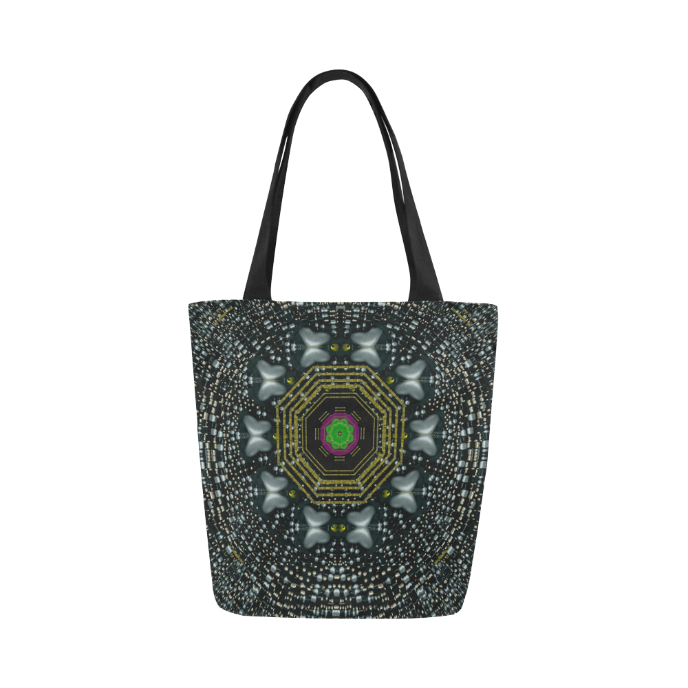 Leaf earth and heart butterflies in the universe Canvas Tote Bag (Model 1657)