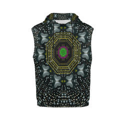 Leaf earth and heart butterflies in the universe All Over Print Sleeveless Hoodie for Men (Model H15)