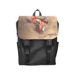 Wonderful horse with skull, red colors Casual Shoulders Backpack (Model 1623)