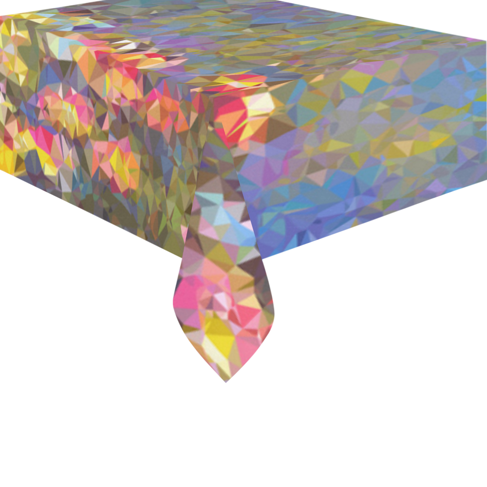 Monet Water Lilies Geometric Triangles Cotton Linen Tablecloth 60" x 90"