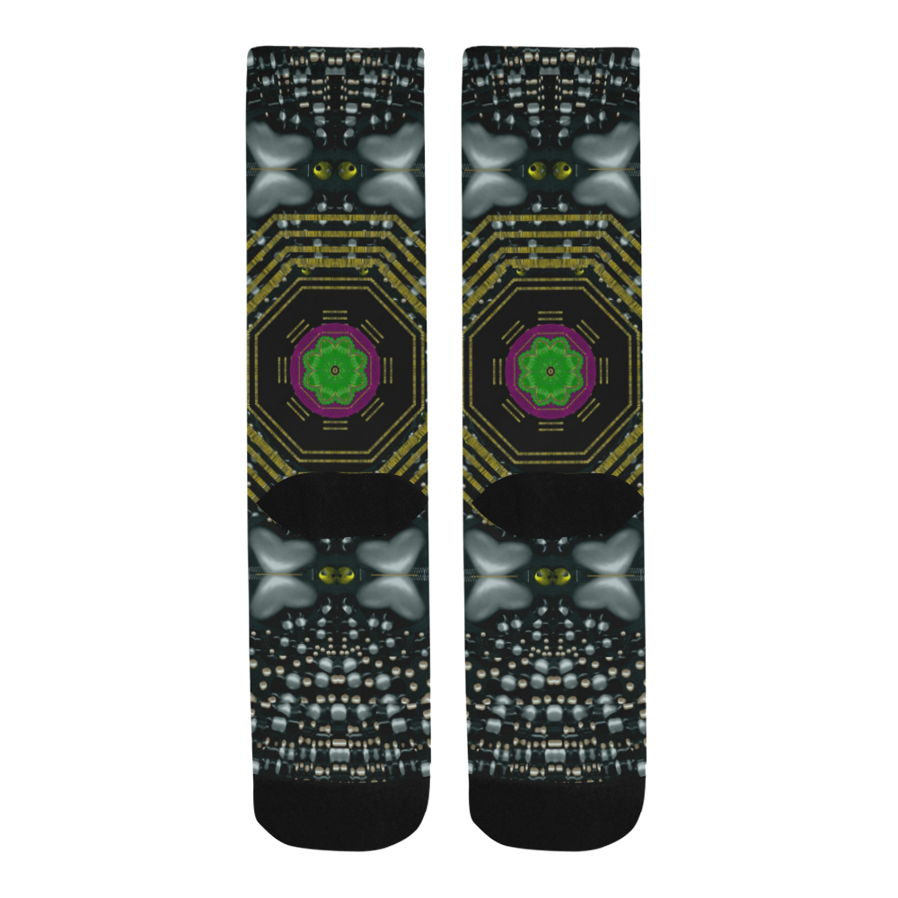 Leaf earth and heart butterflies in the universe Trouser Socks