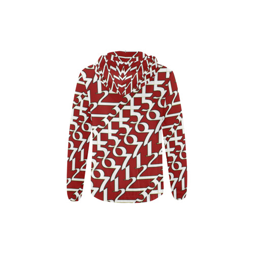 NUMBERS Collection 1234567 Kids Hoodie (Red) All Over Print Full Zip Hoodie for Kid (Model H14)