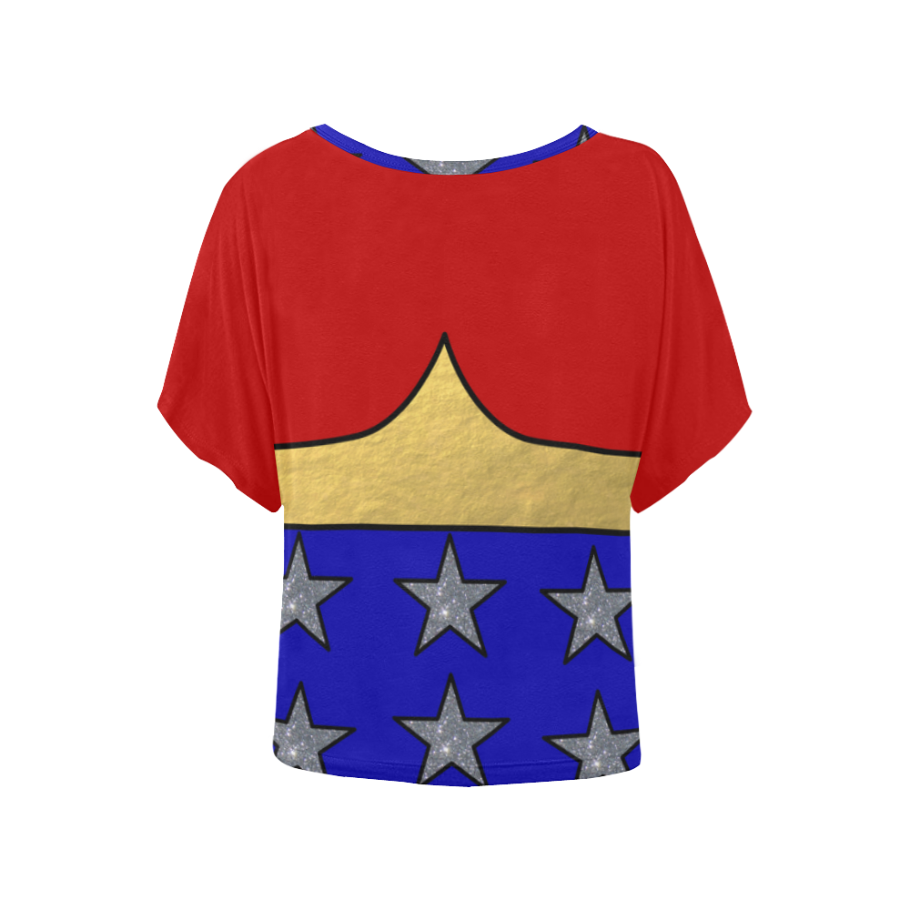 Wonder Hero Women's Batwing-Sleeved Blouse T shirt (Model T44)