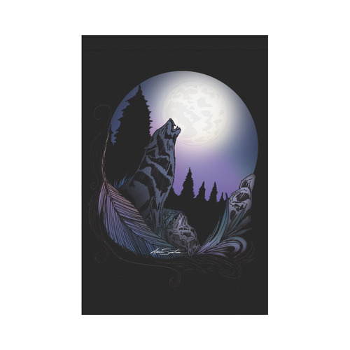 Howling Wolf Garden Flag 12‘’x18‘’（Without Flagpole）