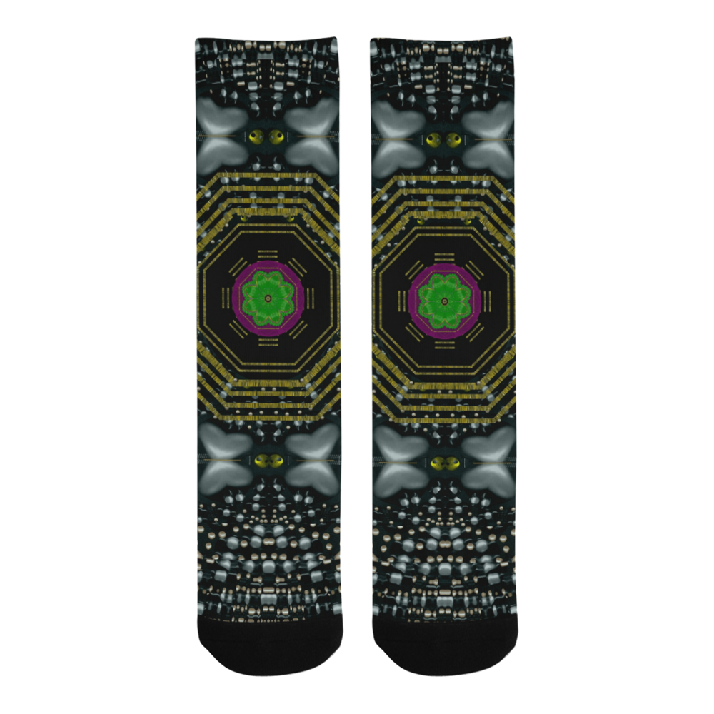 Leaf earth and heart butterflies in the universe Trouser Socks