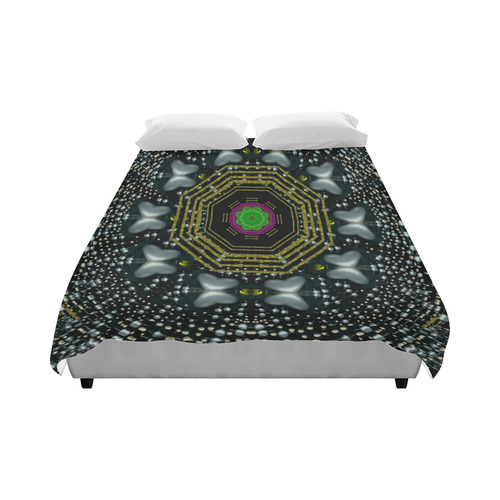 Leaf earth and heart butterflies in the universe Duvet Cover 86"x70" ( All-over-print)
